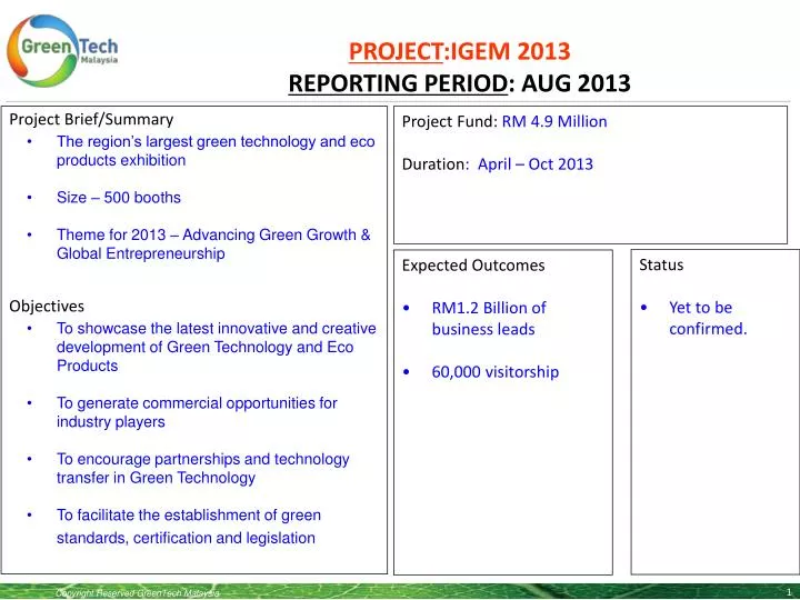 project igem 2013 reporting period aug 2013