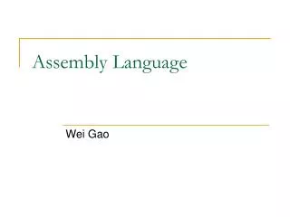 Assembly Language