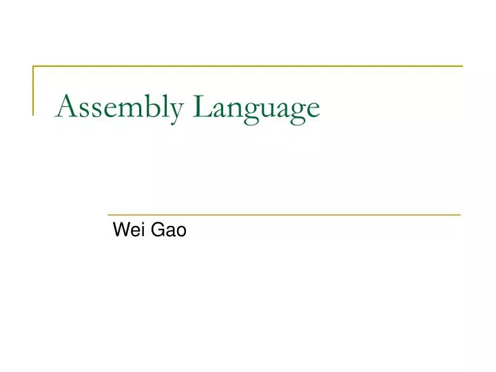 assembly language