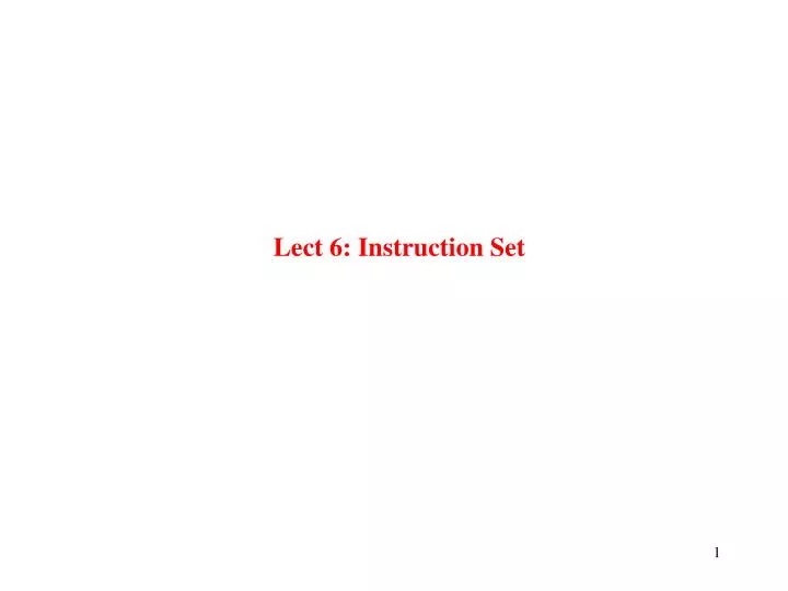 lect 6 instruction set