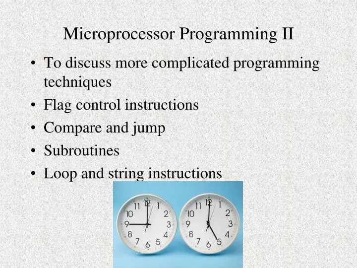 microprocessor programming ii