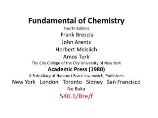 Some Fundamental Tools of Chemistry