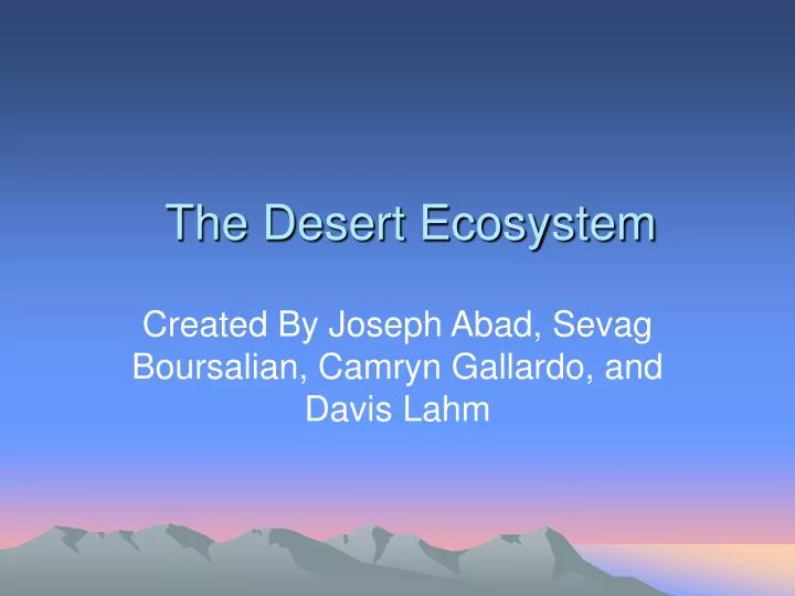 the desert ecosystem