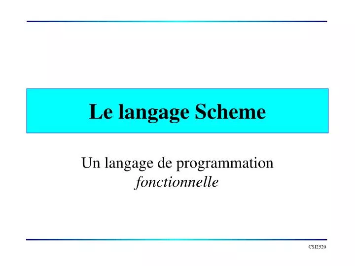 le langage scheme