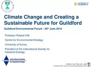 Climate Change and Creating a Sustainable Future for Guildford