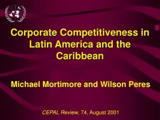 Corporate Competitiveness in Latin America and the Caribbean