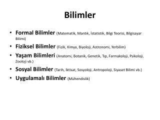 bilimler