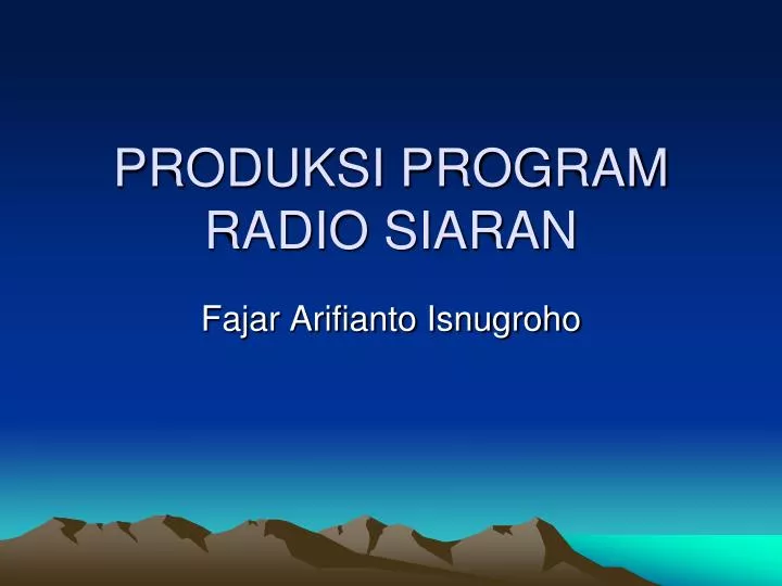 produksi program radio siaran