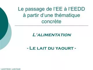 le passage de l ee l eedd partir d une th matique concr te