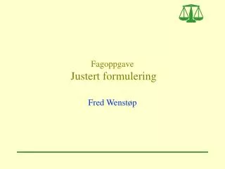 fagoppgave justert formulering