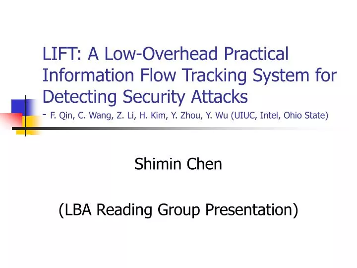 shimin chen lba reading group presentation