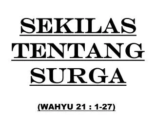 sekilas tentang surga