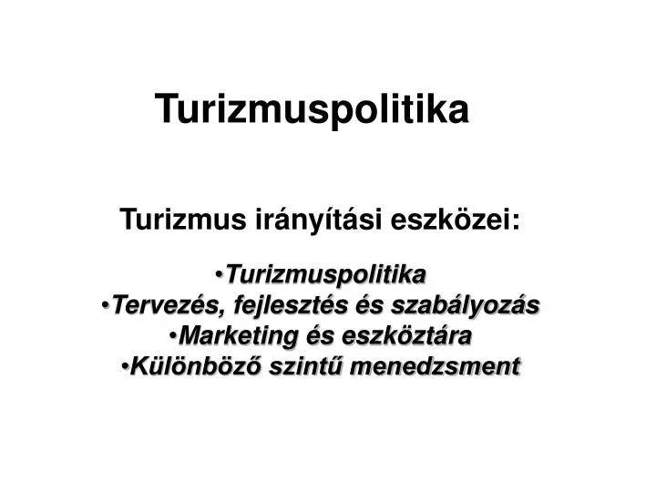 turizmuspolitika