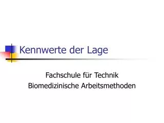 kennwerte der lage