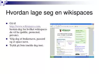 hvordan lage seg en wikispaces