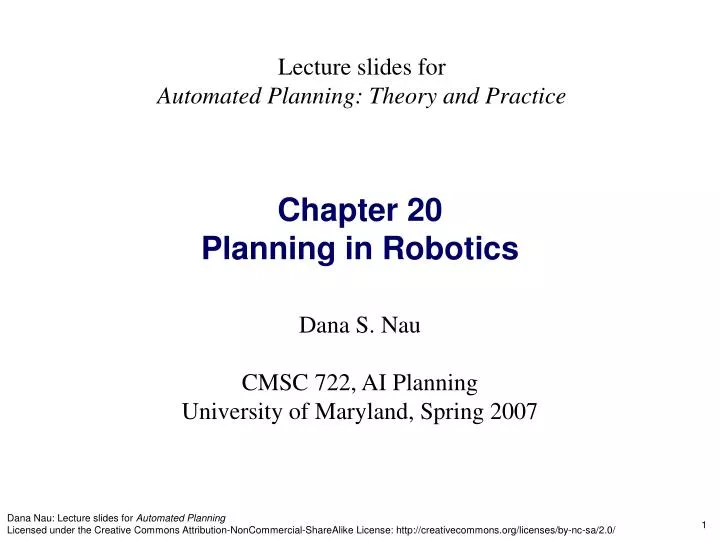 chapter 20 planning in robotics