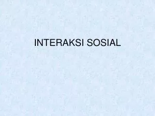 interaksi sosial
