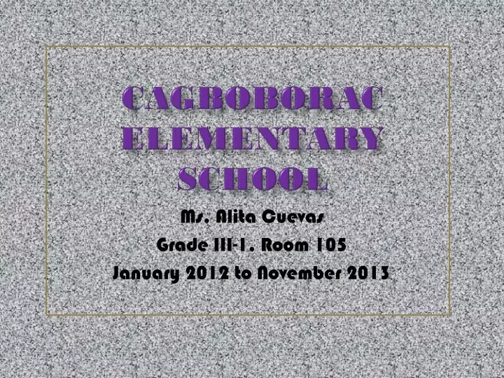 cagboborac elementary school