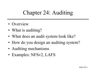 Chapter 24: Auditing