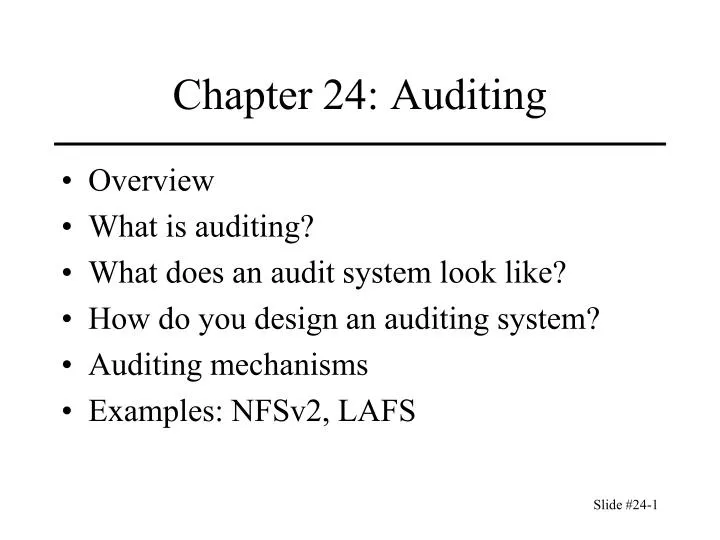 chapter 24 auditing