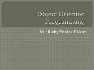 object oriented programming