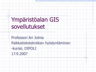 ymp rist alan gis sovellutukset