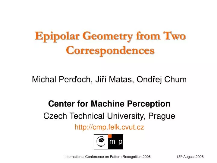 epipolar geometry from two correspondences