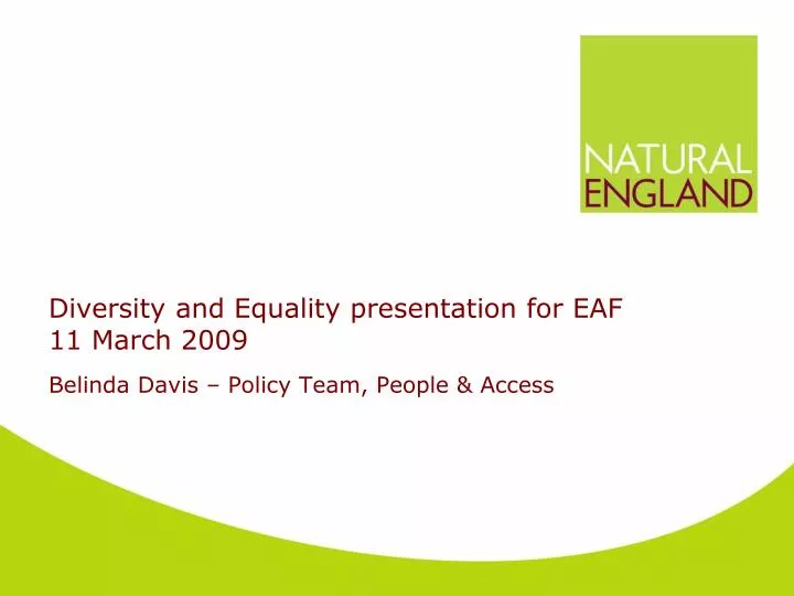 diversity and equality presentation for eaf 11 march 2009