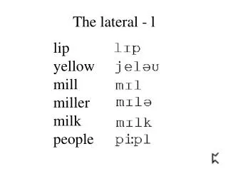 The lateral - l