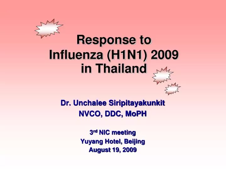 response to influenza h1n1 2009 in thailand
