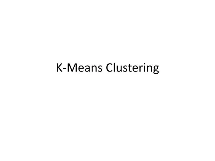 k means clustering