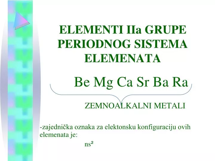 elementi iia grupe periodnog sistema elemenata