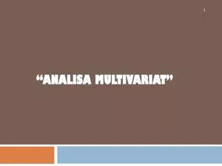 analisa multivariat