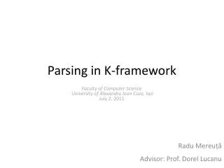 Parsing in K-framework