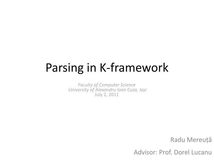 parsing in k framework