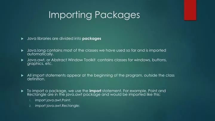 importing packages