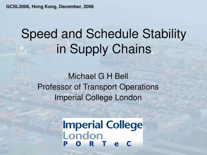 speed and schedule stability in supply chains