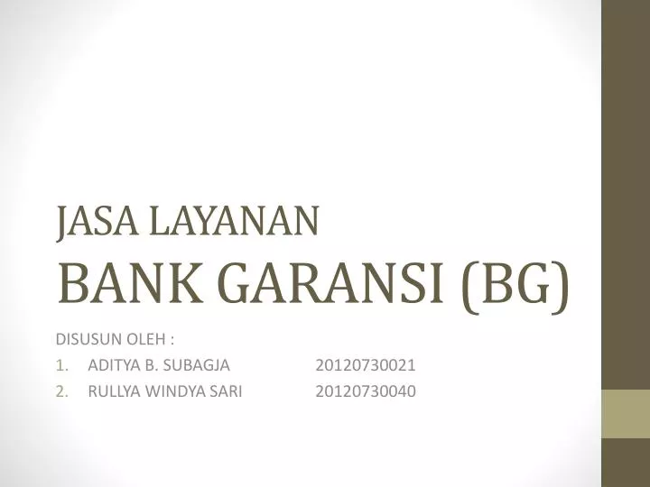 jasa layanan bank garansi bg