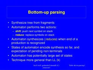 Bottom-up parsing