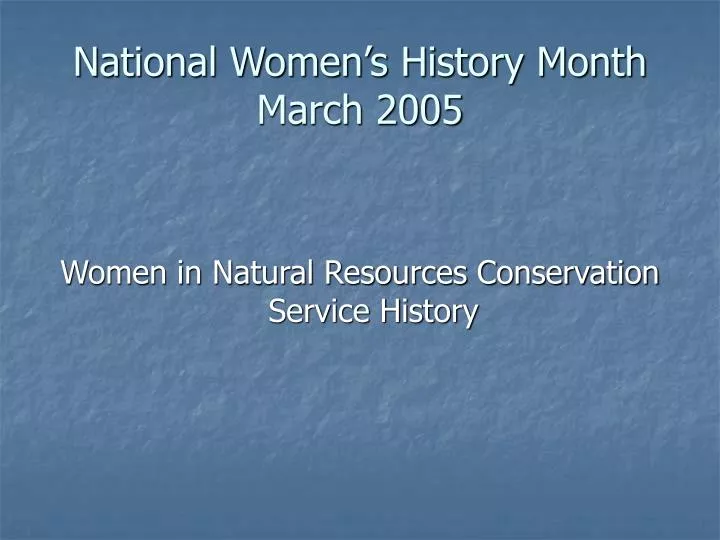 national women s history month march 2005