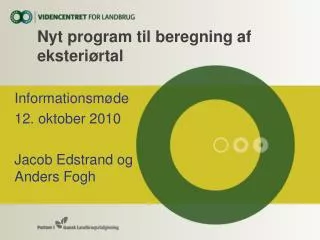 nyt program til beregning af eksteri rtal