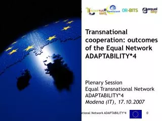 Transnational cooperation: outcomes of the Equal Network ADAPTABILITY*4