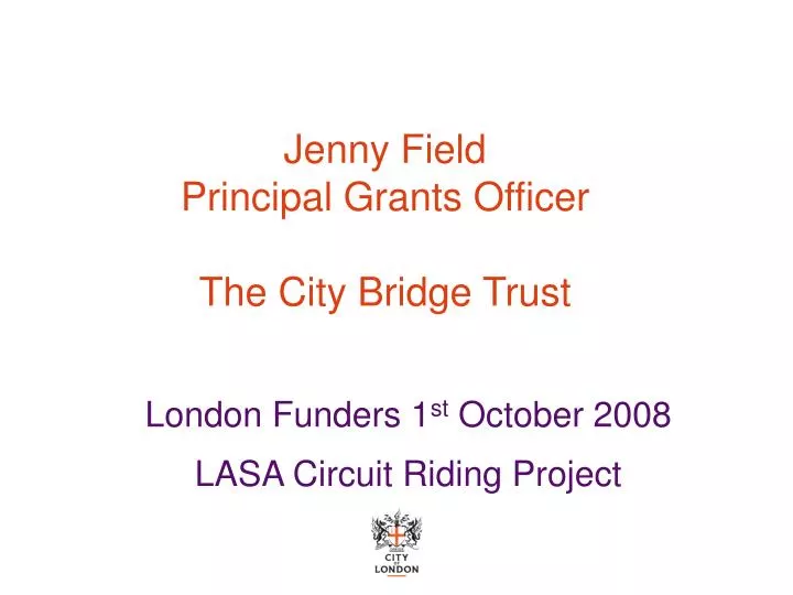 jenny field principal grants officer the city bridge trust