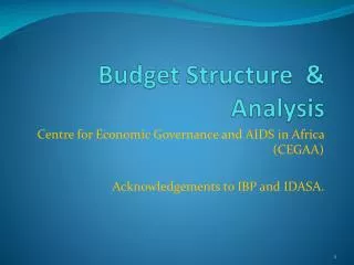 Budget Structure &amp; Analysis
