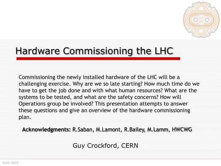 hardware commissioning the lhc