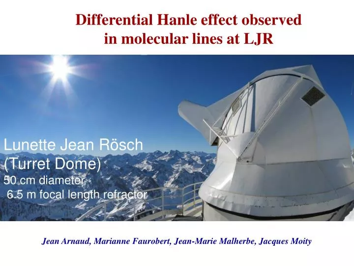 differential hanle effect observed in molecular lines at ljr