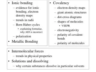 Ionic bonding evidence for ionic bonding, electron density maps trends in radii Born Haber cycles