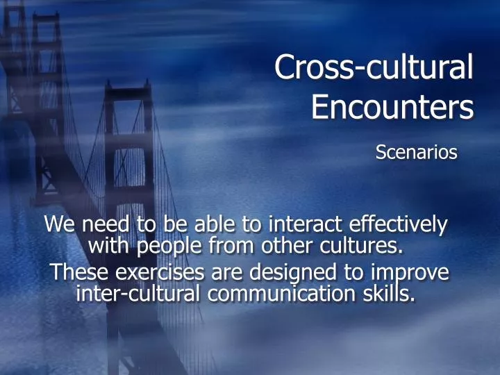 cross cultural encounters