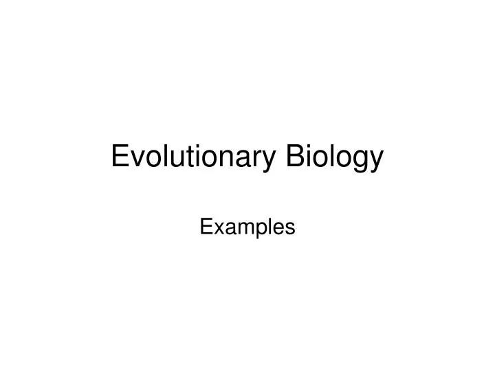 evolutionary biology