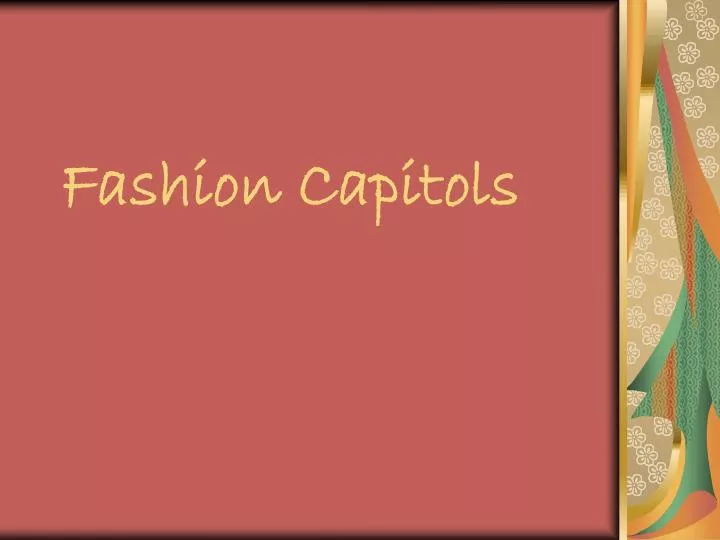 fashion capitols